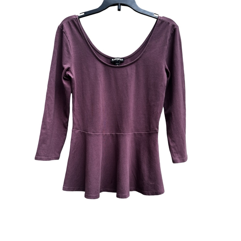 Express 3/4 Sleeve Dusty Rose Pink Peplum Shirt